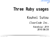 Three Ruby usages