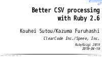 Better CSV processing with Ruby 2.6