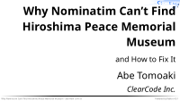 Why Nominatim Can't Find **Hiroshima Peace Memorial Museum** - and How to Fix It