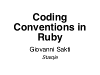 Coding Conventions in Ruby