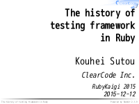 The history of testing framework in Ruby