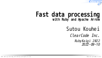 Fast data processing with Ruby and Apache Arrow