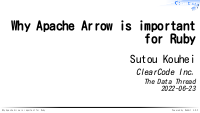 Why Apache Arrow is important for Ruby