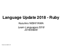 Language Update 2018 - Ruby